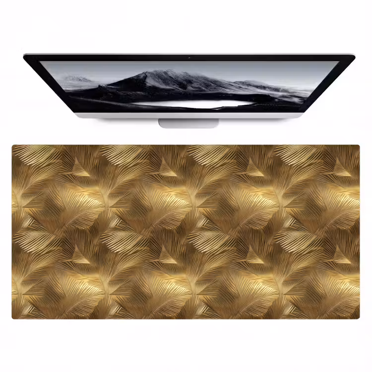 Palm - Waaier - Goud Muismat XXL klein 681 -zzz3d