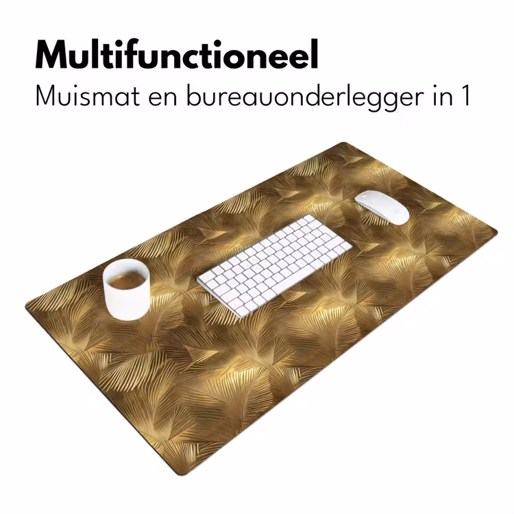 Palm - Waaier - Goud Muismat XXL klein 681 -sfeer4