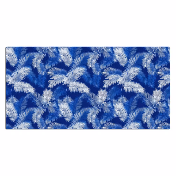 Palmblad - Patroon - Blauw Muismat XXL klein 681 -3d_leeg