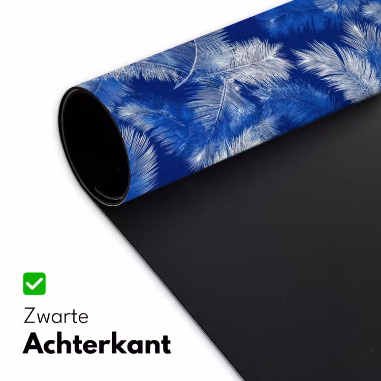 Palmblad - Patroon - Blauw Muismat XXL klein 681 -sfeer2
