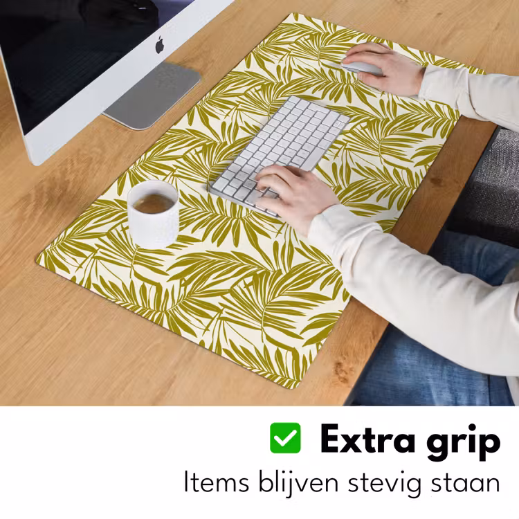 Palmblad - Patroon - Groen Muismat XXL klein 681 -sfeer3