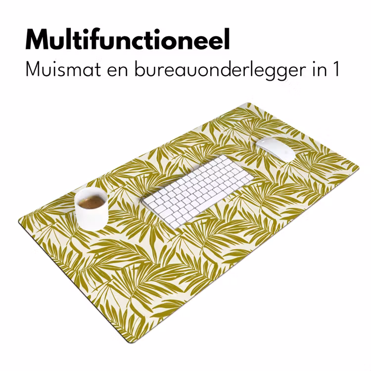 Palmblad - Patroon - Groen Muismat XXL klein 681 -sfeer4