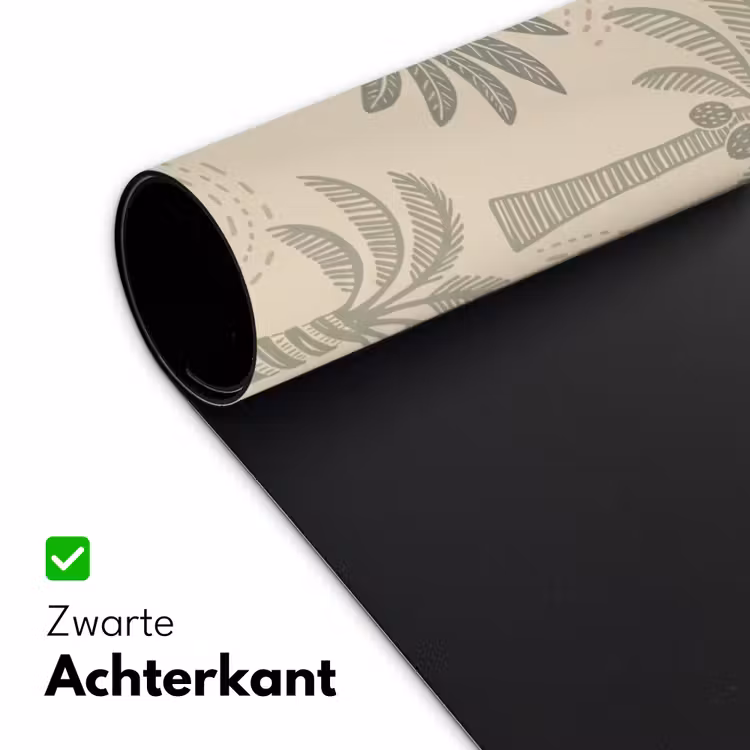 Palmbomen - Patroon - Tropisch - Beige Muismat XXL klein -sfeer2
