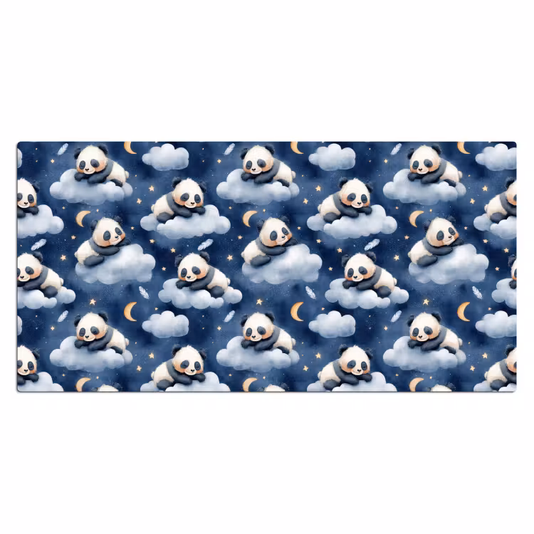 Panda's - Slapen - Blauw Muismat XXL klein 681 -3d_leeg