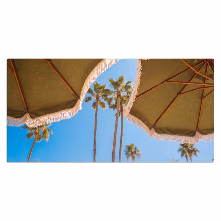 Parasol - Groen - Franjes - Zomer - Tropisch Muismat XXL klein -3d_leeg