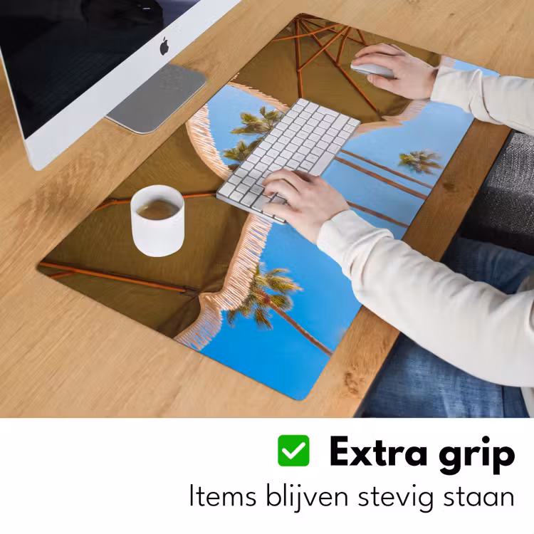 Parasol - Groen - Franjes - Zomer - Tropisch Muismat XXL klein -sfeer3