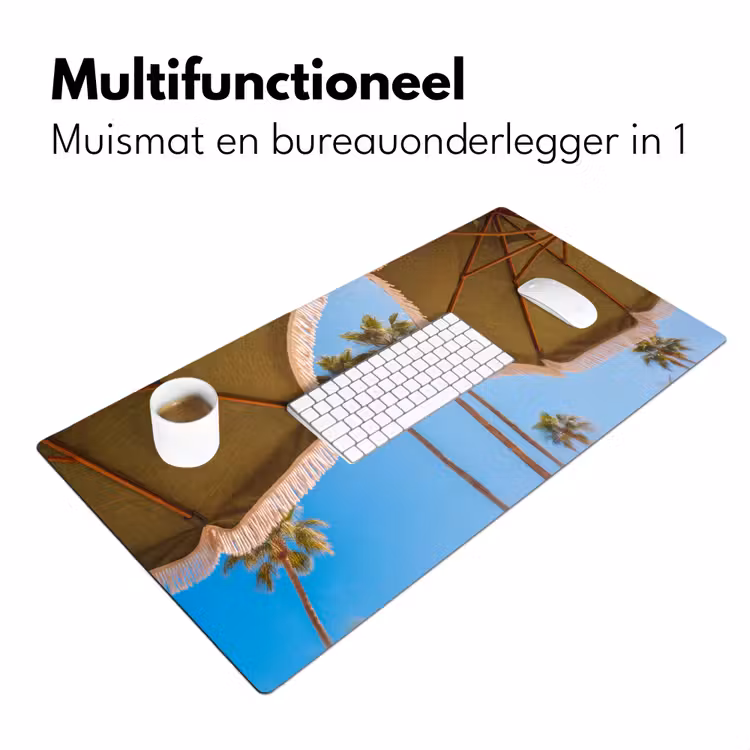 Parasol - Groen - Franjes - Zomer - Tropisch Muismat XXL klein -sfeer4