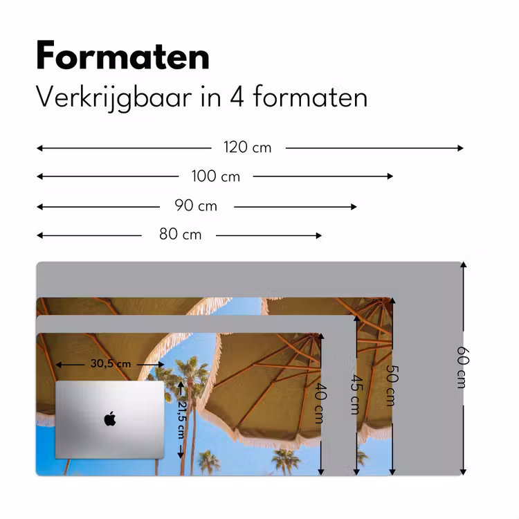 Parasol - Groen - Franjes - Zomer - Tropisch Muismat XXL klein -sfeer5