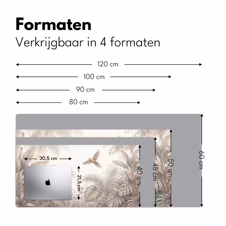 Papagaai - Jungle - Tropisch Muismat XXL klein -sfeer5