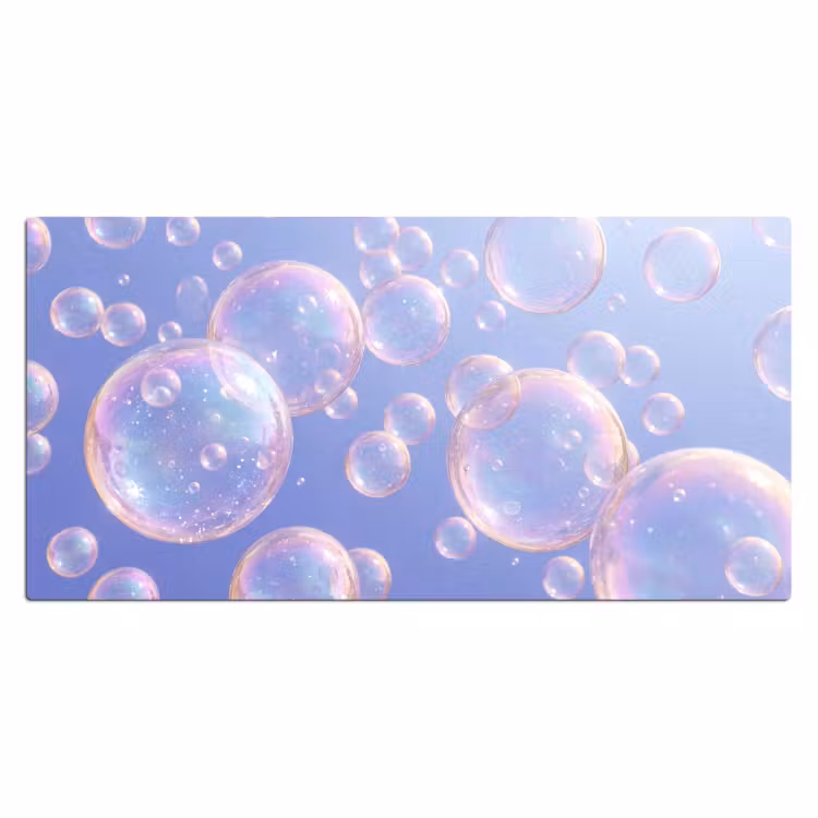 Pastel - Bubbels - Dromerig Muismat XXL klein -3d_leeg