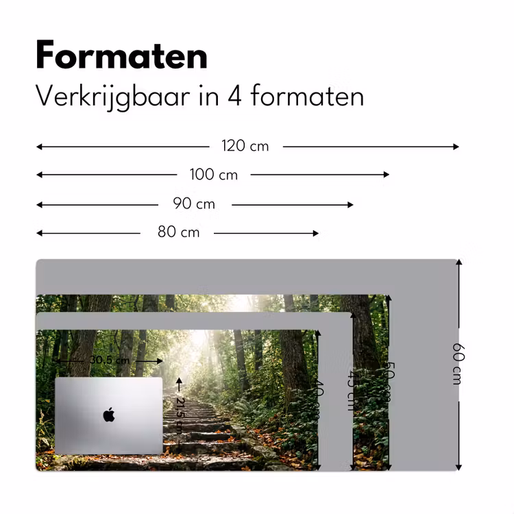Stenen - Trap - Bos - Natuur Muismat XXL klein -sfeer5