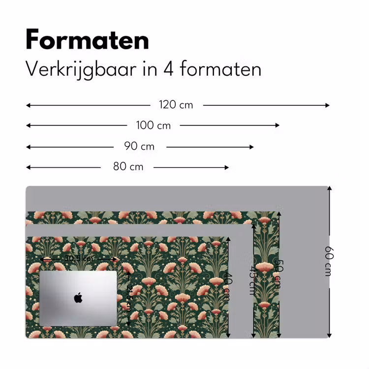 Patroon - Botanisch - Kleurrijk Muismat XXL klein 681 -sfeer5