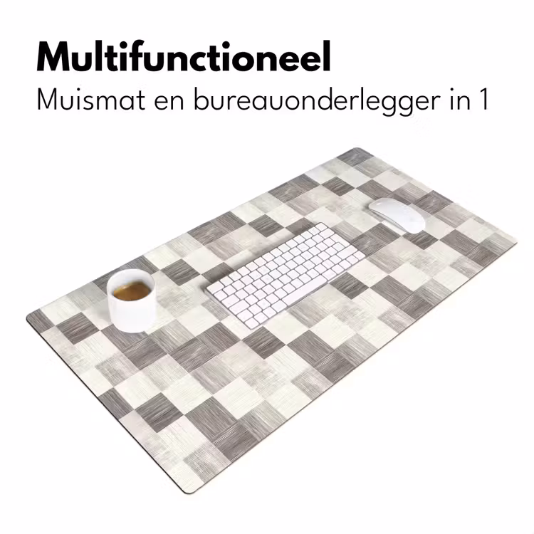 Patroon - Dambord - Houtnerf Muismat XXL klein 681 -sfeer4