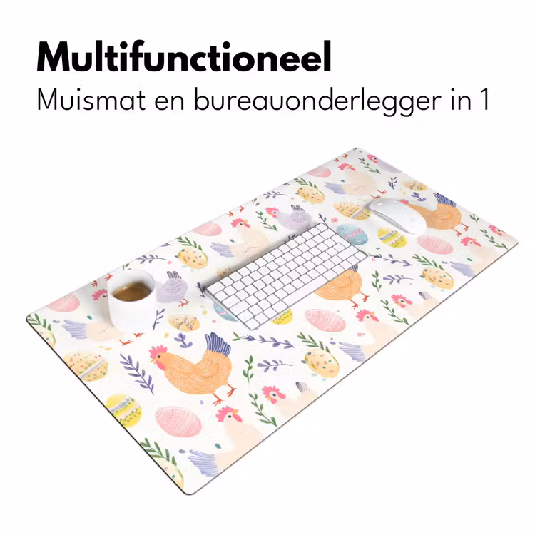 Patroon - Kip - Paaseieren Muismat XXL klein -sfeer4