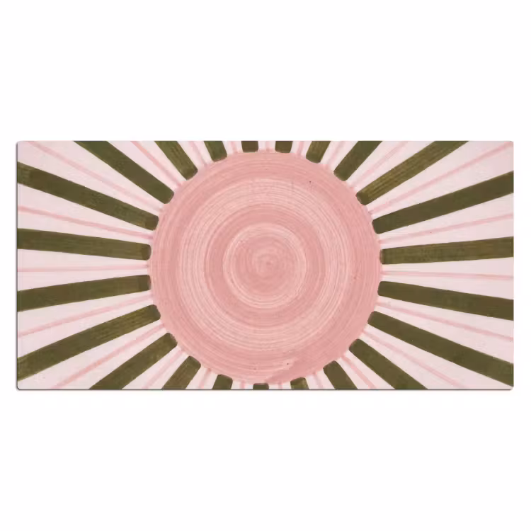 Patroon - Cirkel - Stralen - Abstract - Roze Muismat XXL klein -3d_leeg
