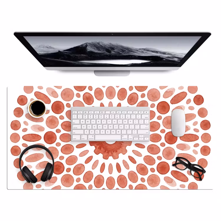 Patroon - Cirkels - Abstract - Modern - Rood Muismat XXL klein -3d