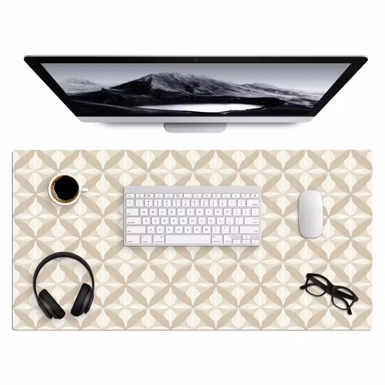 Patroon - Klassiek - Beige Muismat XXL klein 681 -3d