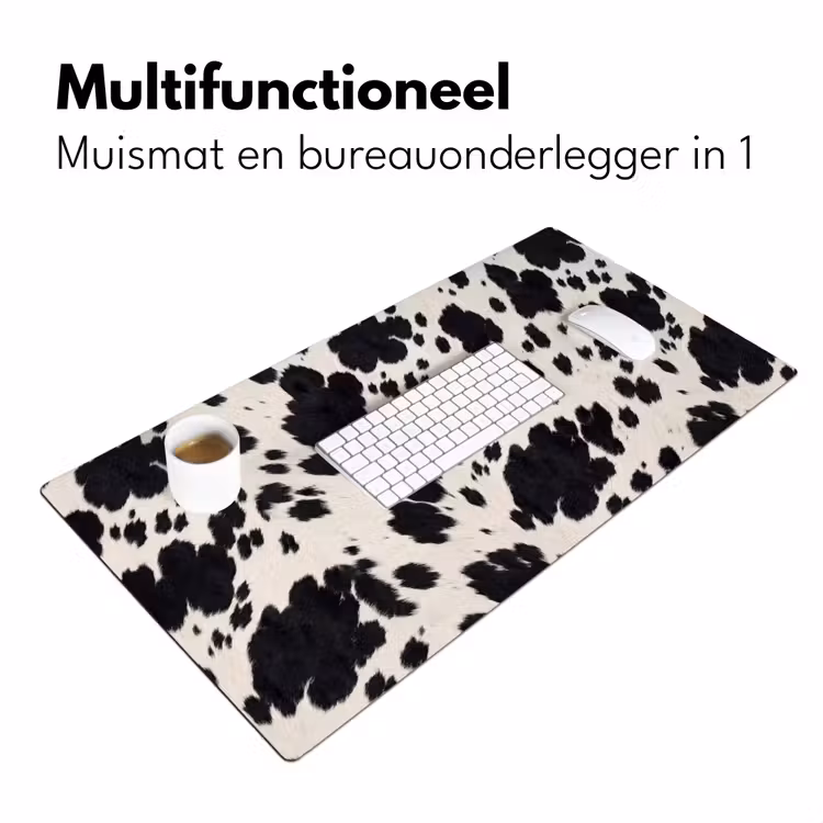 Patroon - Vacht - Zwart - Wit Muismat XXL klein -sfeer4
