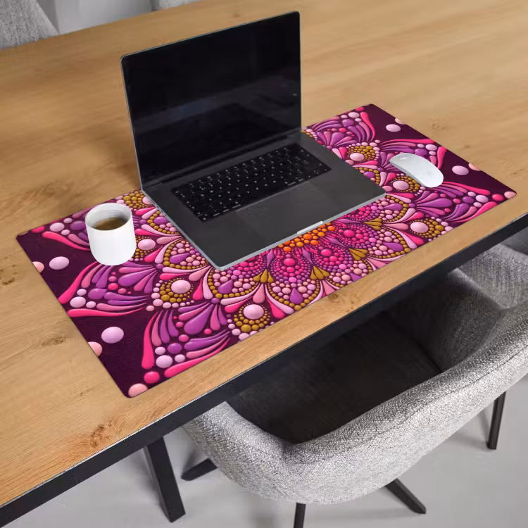 Patroon - Stippen - Abstract - Kleurrijk Muismat XXL klein -sfeer1