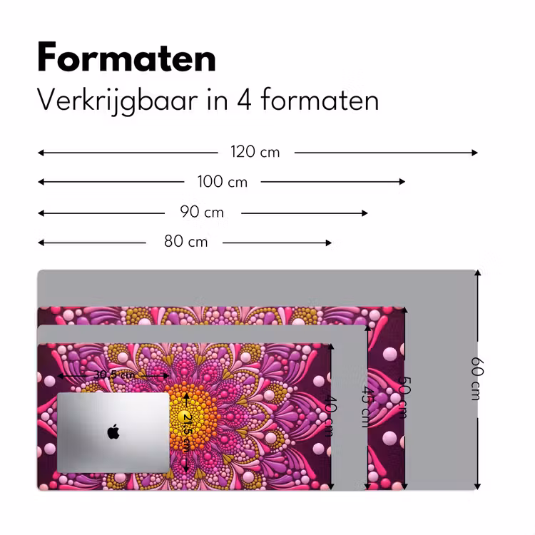 Patroon - Stippen - Abstract - Kleurrijk Muismat XXL klein -sfeer5