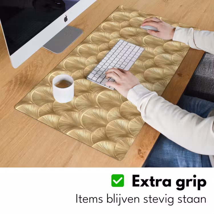 Patroon - Waaier - Goud Muismat XXL klein 681 -sfeer3