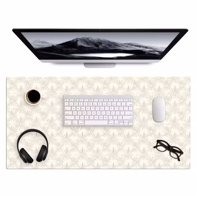 Patroon - Bloemen - Beige Muismat XXL klein 681 -3d
