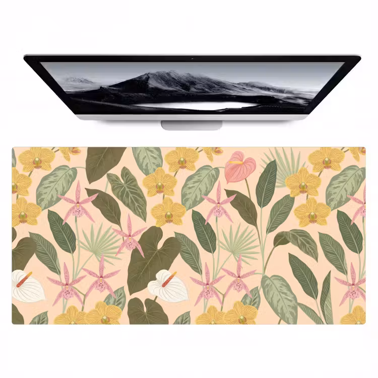 Patroon - Bloemen - Kleurrijk Muismat XXL klein -zzz3d