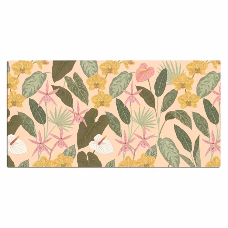 Patroon - Bloemen - Kleurrijk Muismat XXL klein -3d_leeg