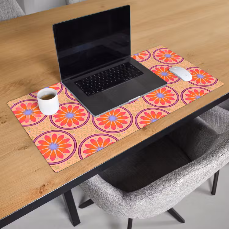 Patroon - Bloemen - Decoratief - Kleurrijk - Modern Muismat XXL klein -sfeer1