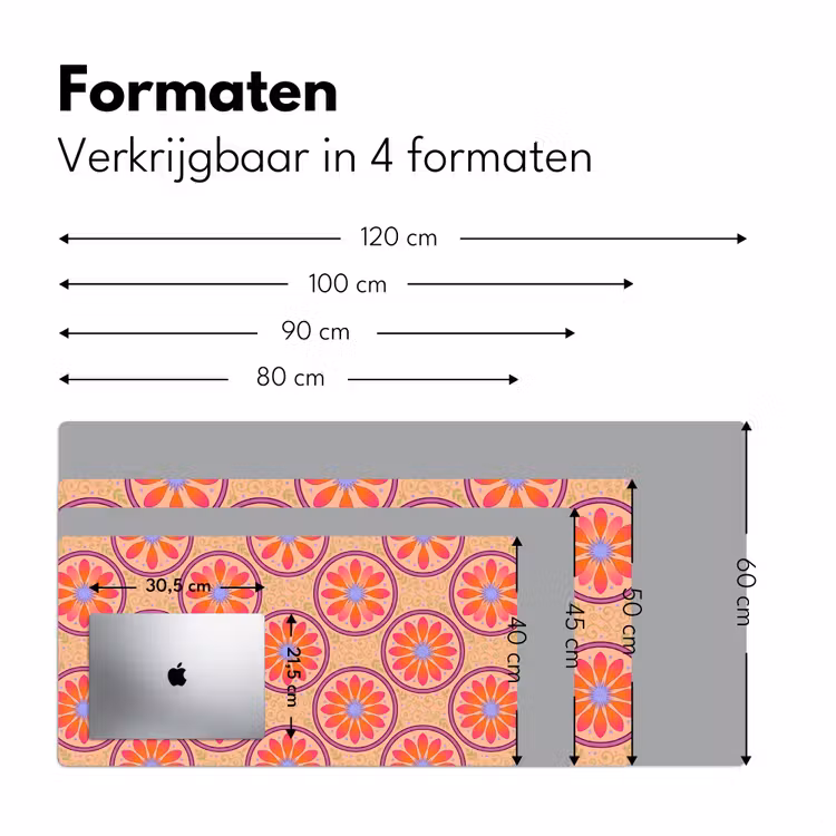 Patroon - Bloemen - Decoratief - Kleurrijk - Modern Muismat XXL klein -sfeer5