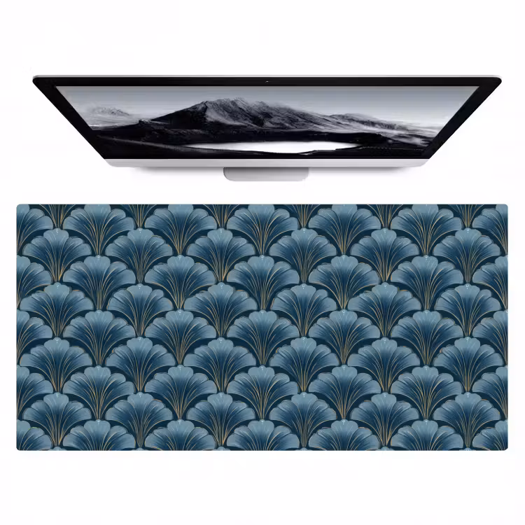 Patroon - Ginkgoblad - Blauw Muismat XXL klein 681 -zzz3d