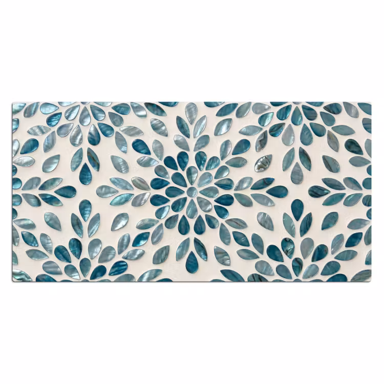 Patroon - Bladeren - Abstract - Modern - Turquoise Muismat XXL klein -3d_leeg