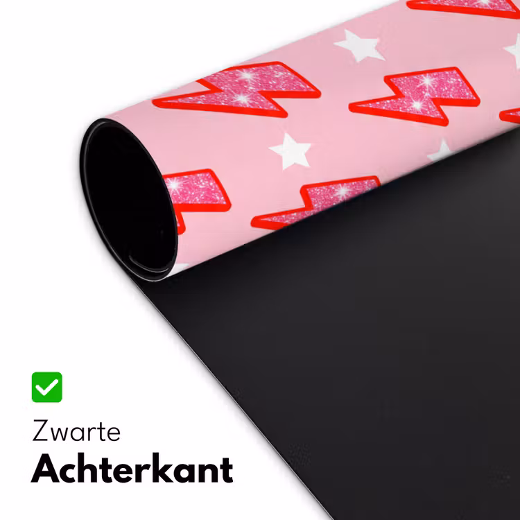 Patroon - Bliksem - Ster - Glitter - Roze Muismat XXL klein -sfeer2