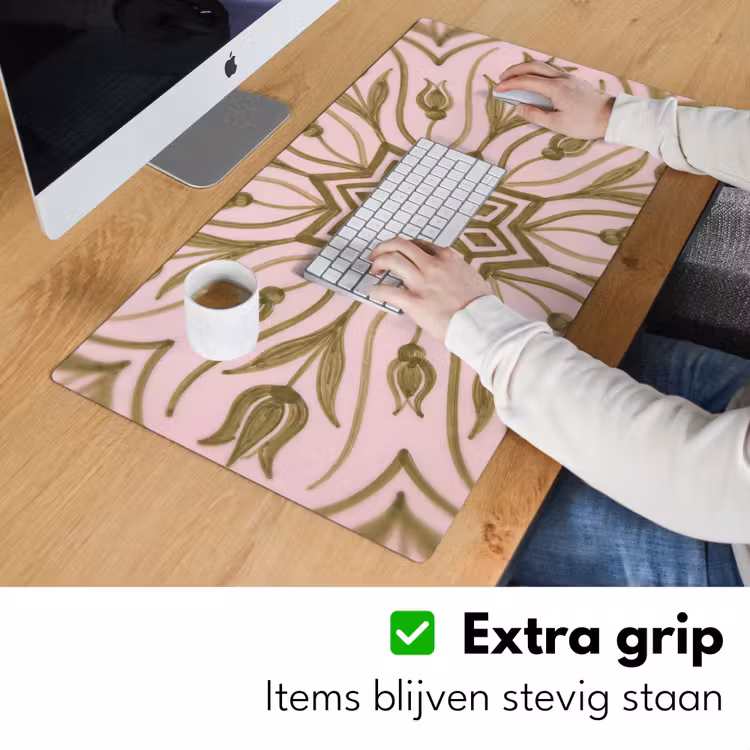 Patroon - Mandala - Decoratie - Abstract - Groen Muismat XXL klein -sfeer3