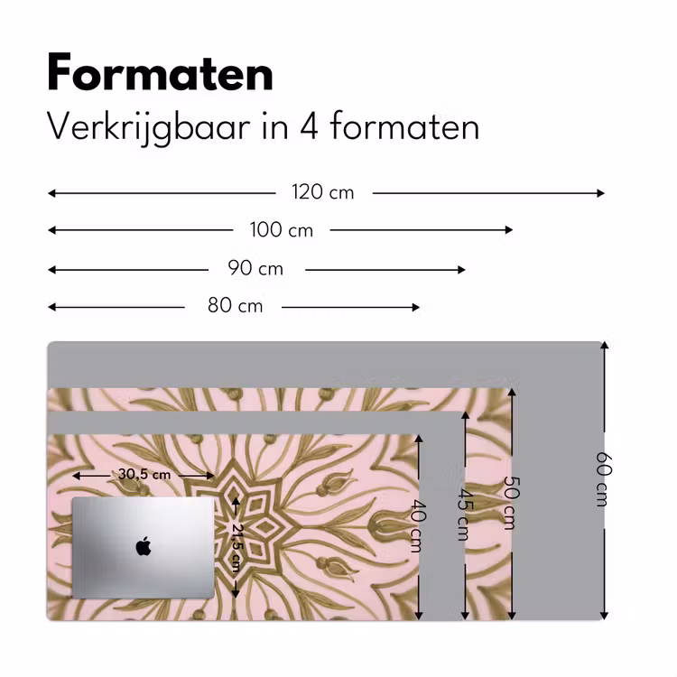 Patroon - Mandala - Decoratie - Abstract - Groen Muismat XXL klein -sfeer5