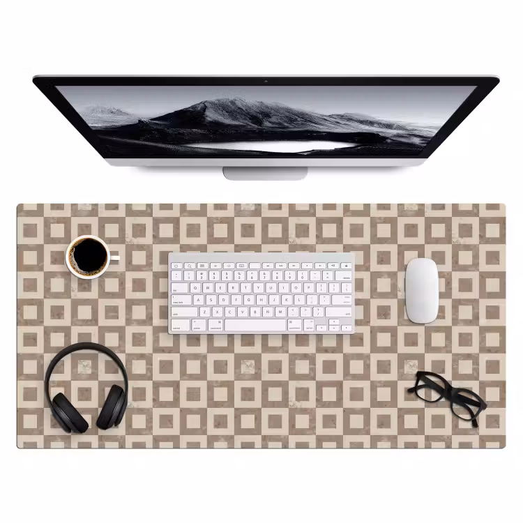 Patroon - Marmer - Beige Muismat XXL klein 681 -3d