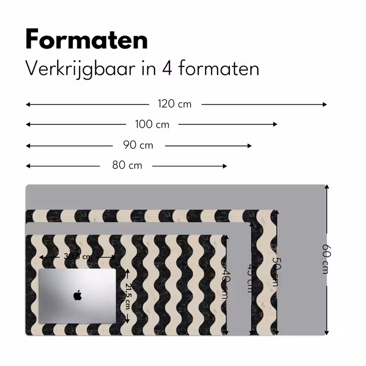 Patroon - Marmer - Groen - Cremé Muismat XXL klein 681 -sfeer5