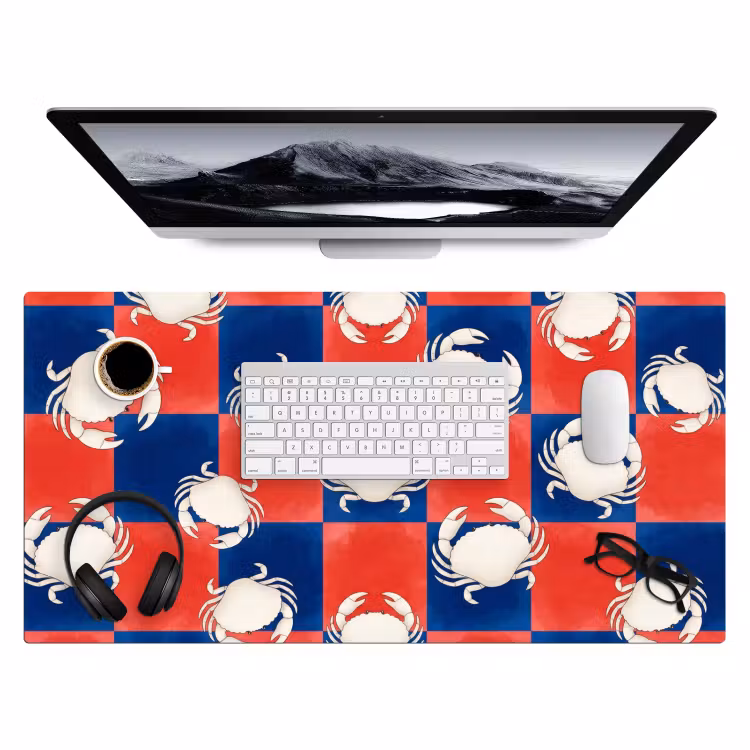 Patroon - Zeeleven - Rood - Blauw - Abstract Muismat XXL klein -3d