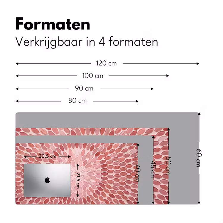 Patroon - Mozaïek - Ovaal - Abstract - Roze Muismat XXL klein -sfeer5