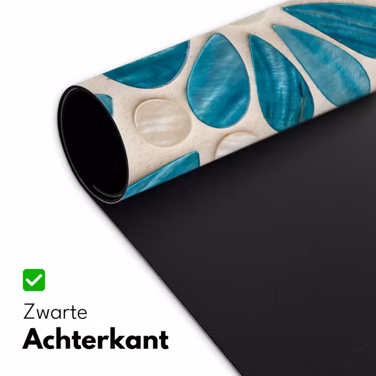 Patroon - Mozaïek - Schelpen - Abstract - Turquoise Muismat XXL klein -sfeer2