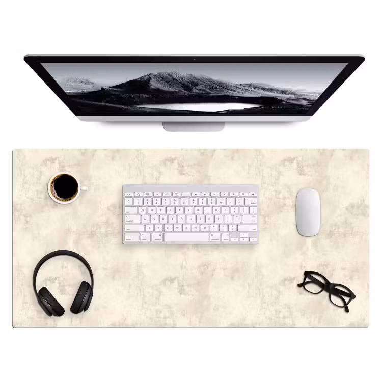 Patroon - Organisch - Beige Muismat XXL klein 681 -3d