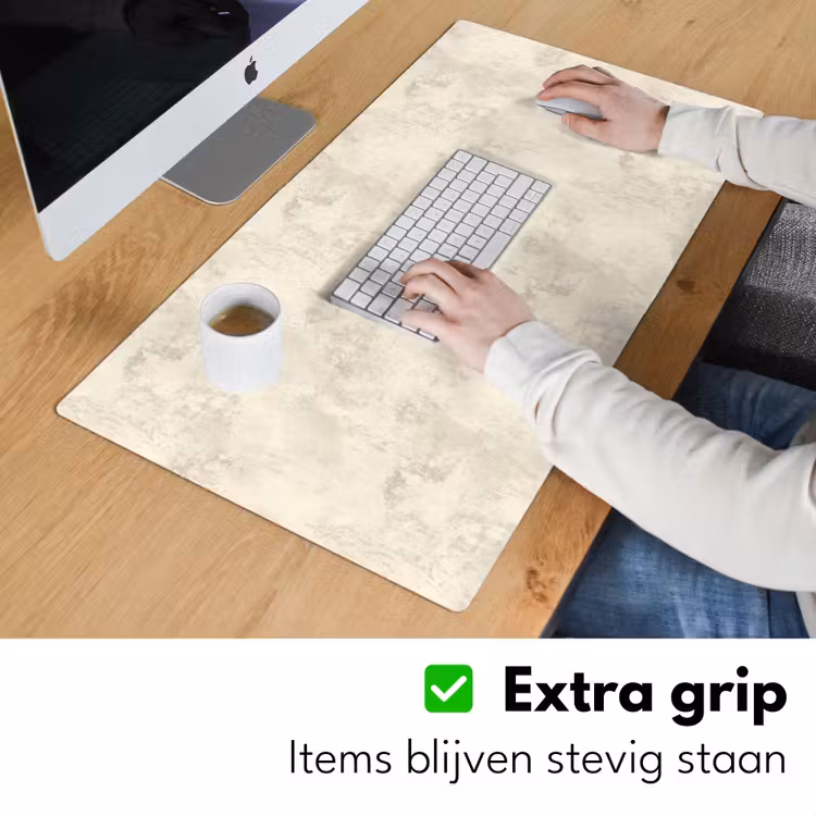Patroon - Organisch - Beige Muismat XXL klein 681 -sfeer3