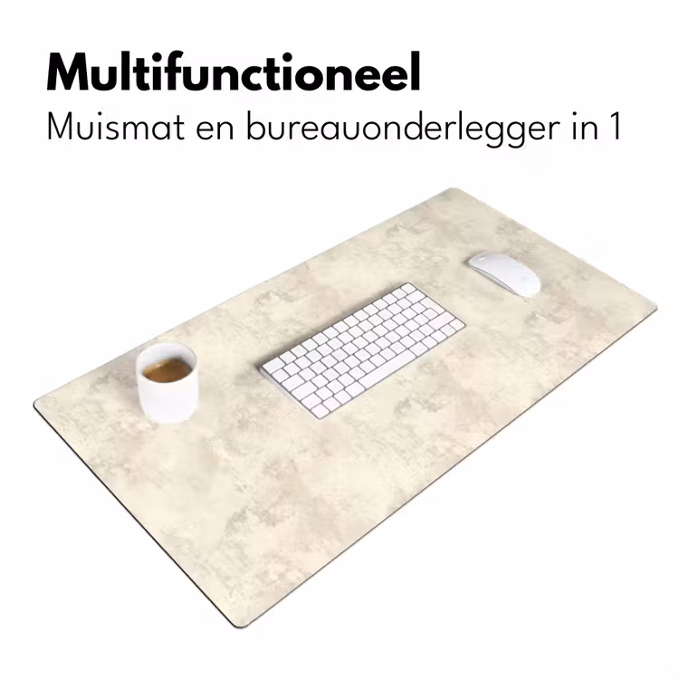 Patroon - Organisch - Beige Muismat XXL klein 681 -sfeer4