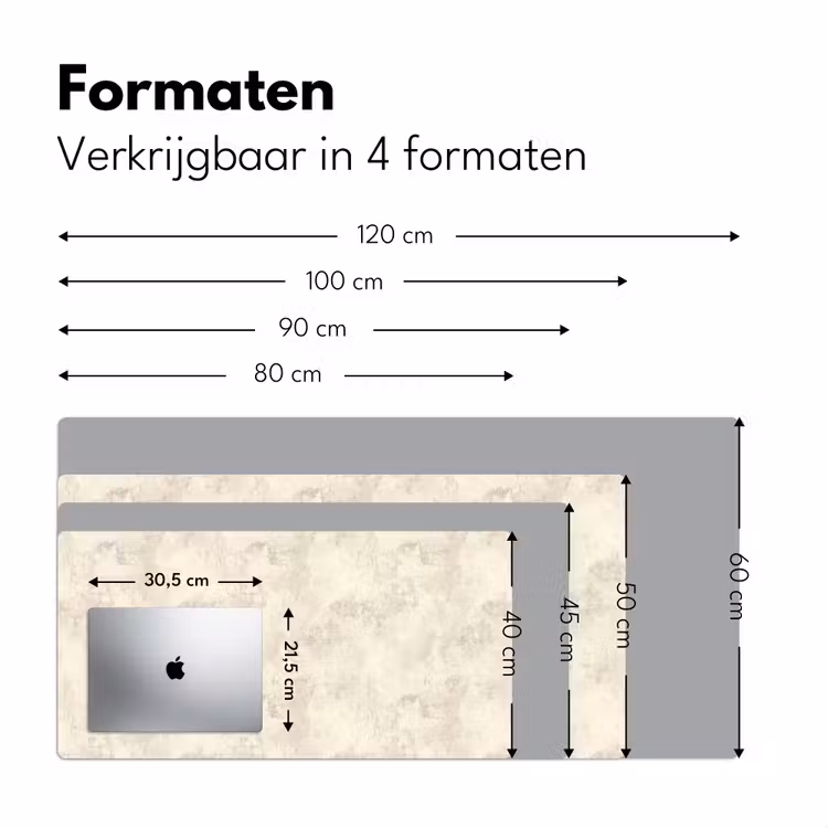 Patroon - Organisch - Beige Muismat XXL klein 681 -sfeer5