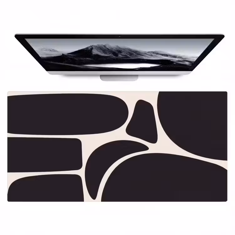 Desk Mat - Pattern - Organic - Black - Patroon - Organisch - Zwart Muismat XXL klein