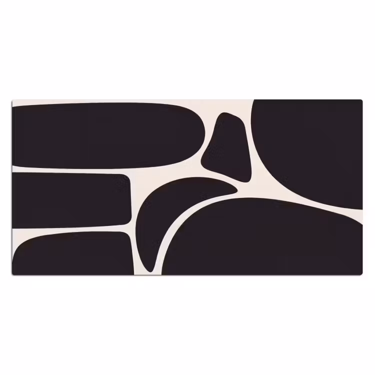 Desk Mat - Pattern - Organic - Black - Patroon - Organisch - Zwart Muismat XXL klein