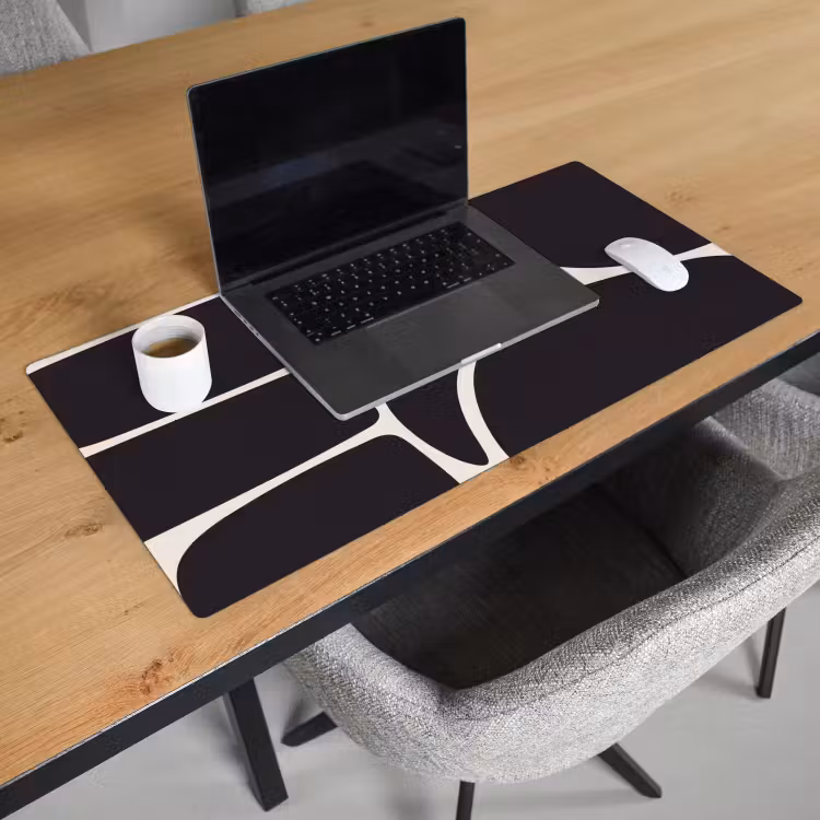 Desk Mat - Pattern - Organic - Black - Patroon - Organisch - Zwart Muismat XXL klein