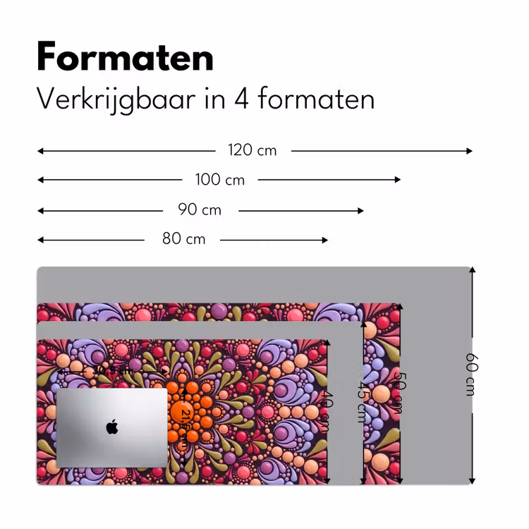 Patroon - Stippen - Abstract - Modern - Kleurrijk Muismat XXL klein -sfeer5