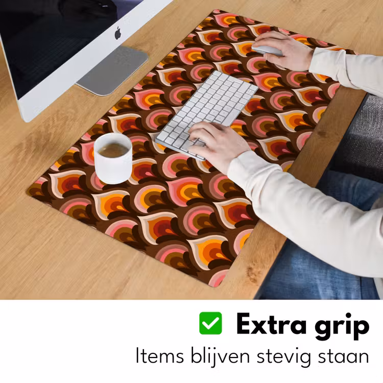 Patroon - Retro - Kleurrijk Muismat XXL klein 681 -sfeer3