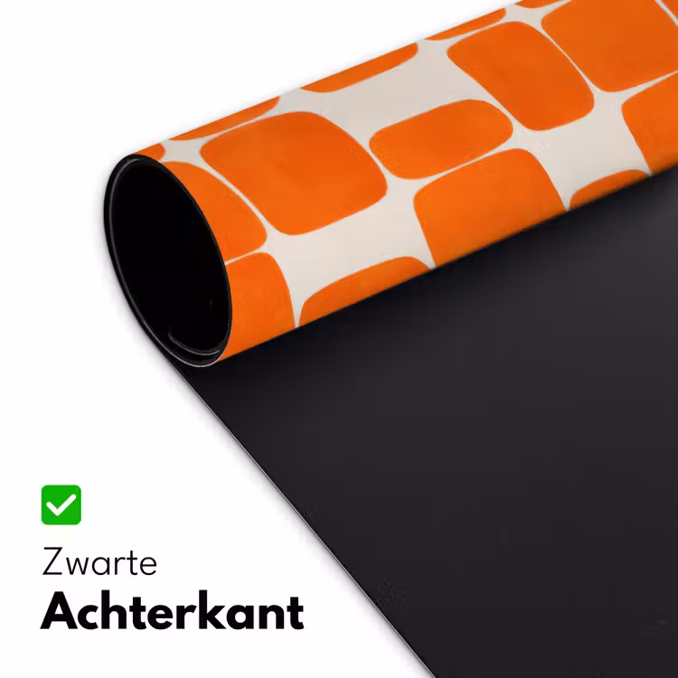 Patroon - Retro - Oranje Muismat XXL klein 681 -sfeer2